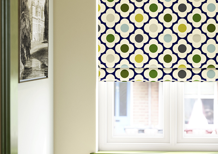 Orla Kiely Spot Flower, Blue Multi - Twist&Fit Roman Blind - Image 5